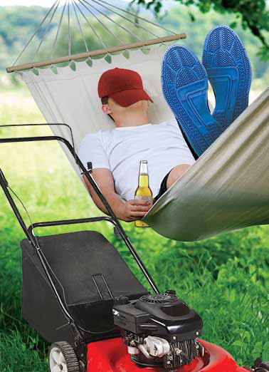 Dad In Hammock Funny For Any Dad Card    Remember the Father's Day Motto: JUST SCREW IT!